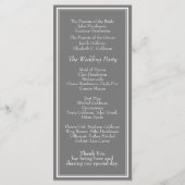Programme Mariage gris minimaliste moderne (Dos)
