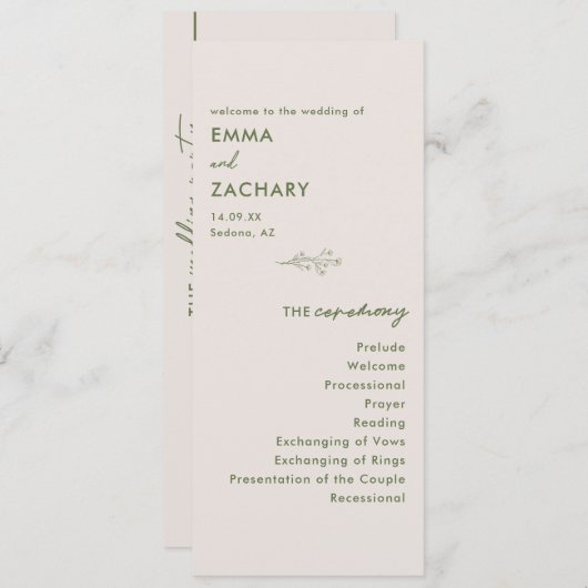 Programme Mariage gris moderne minimal (Devant / Derrière)