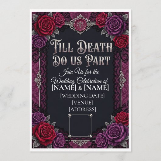 Programme Mariage Halloween gothique jusqu'à ce que la mort (Devant)