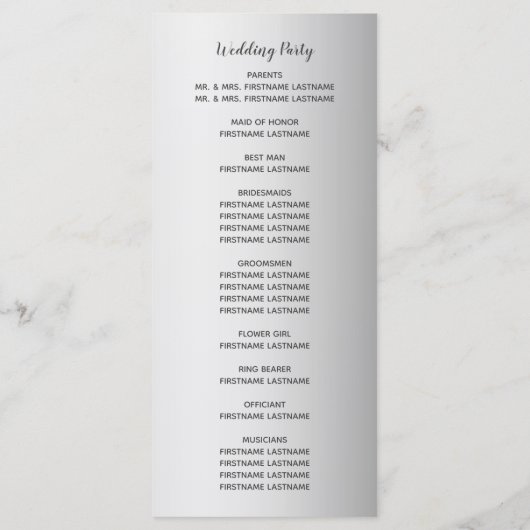 Programme Mariage hivernal Silver Ombre (Dos)