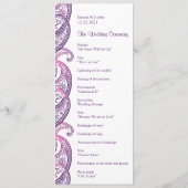 Programme Mariage indien traditionnel violet et rose (Dos)