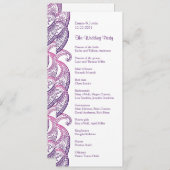 Programme Mariage indien traditionnel violet et rose (Devant / Derrière)