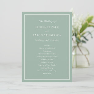 Programme Mariage intemporel au vert sauge traditionnel