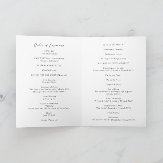 Programme Mariage intemporel noir et blanc classique (Intérieur)