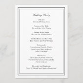Programme Mariage intemporel noir et blanc traditionnel (Dos)