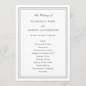 Programme Mariage intemporel noir et blanc traditionnel (Devant)