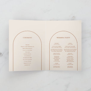 Programme Mariage ivoire simple Boho Arch plié