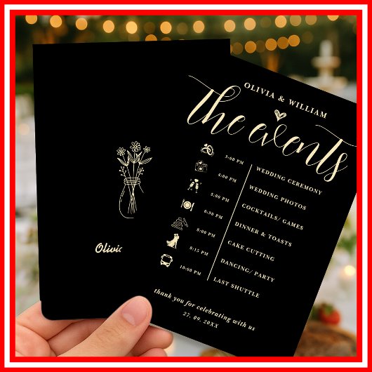 Programme Mariage jaune beurre Ordre des événement