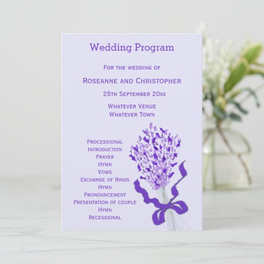 Programme Mariage Lavender Blush (Debout devant)