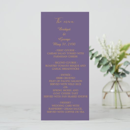 Programme mariage lilac moderne simple déco (Debout devant)