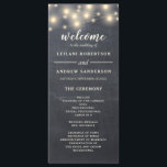 Programme Mariage lumineux Rustique Chalkboard Chalkboard<br><div class="desc">Ce programme rustique à cordes de tableau noir est parfait pour un mariage d'extérieur ou de grange d'automne.</div>