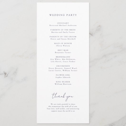 Programme Mariage lunaire (Dos)