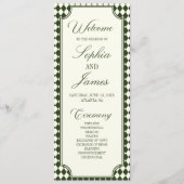 Programme Mariage Luxueux de Style Ancien Vert Olive et Ivoi (Devant)