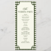 Programme Mariage Luxueux de Style Ancien Vert Olive et Ivoi (Dos)