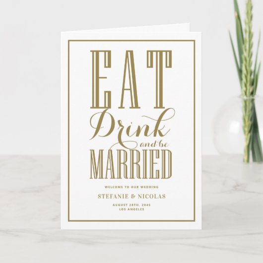Programme Mariage Manger, Boire et Être Mariés en Or (Devant)