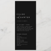 Programme Mariage manuscrit moderne noir et blanc (Devant)