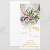 Programme Mariage - mariée avec bouquet mariage coloré (Devant / Derrière)