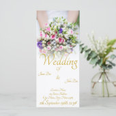 Programme Mariage - mariée avec bouquet mariage coloré (Debout devant)