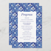 Programme Mariage méditerranéen bleu moderne (Devant / Derrière)