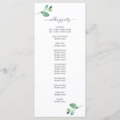 Programme Mariage minimal de feuillage Eucalyptus à script c (Dos)