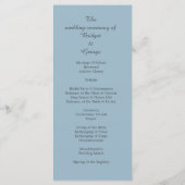 Programme mariage minimal élégant bleu (Dos)