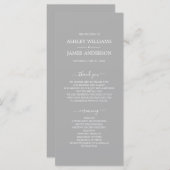 Programme Mariage minimal simple en gris chic (Devant / Derrière)