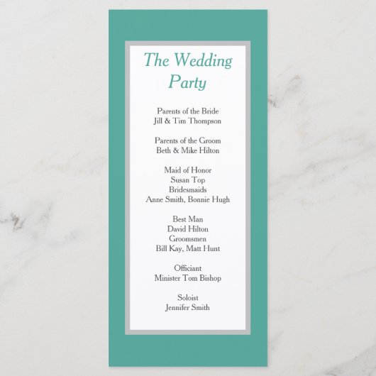 Programme Mariage minimaliste (Dos)