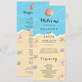 Programme Mariage minimaliste d'été océan bleu