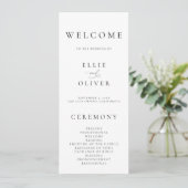 Programme Mariage minimaliste élégant noir et blanc Boho (Debout devant)