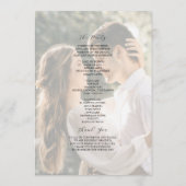 Programme Mariage Minimaliste Fleur Sauvage Photo (Dos)