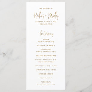 Programme Mariage minimaliste Gold Modern