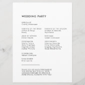 Programme Mariage minimaliste moderne (Dos)