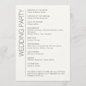 Programme Mariage minimaliste moderne (Dos)