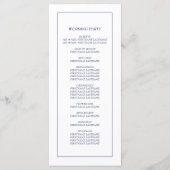 Programme Mariage minimaliste moderne bleu bleu marine (Dos)