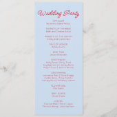 Programme Mariage Minimaliste Moderne Bleu Rouge (Dos)