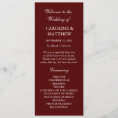 Programme Mariage minimaliste moderne Bohème Bourgogne (Devant)
