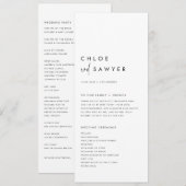 Programme Mariage minimaliste moderne écriture manuscrite (Devant / Derrière)