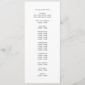 Programme Mariage minimaliste moderne noir et blanc (Dos)