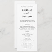 Programme Mariage minimaliste moderne noir et blanc (Devant / Derrière)