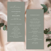 Programme Mariage minimaliste moderne Sage Green