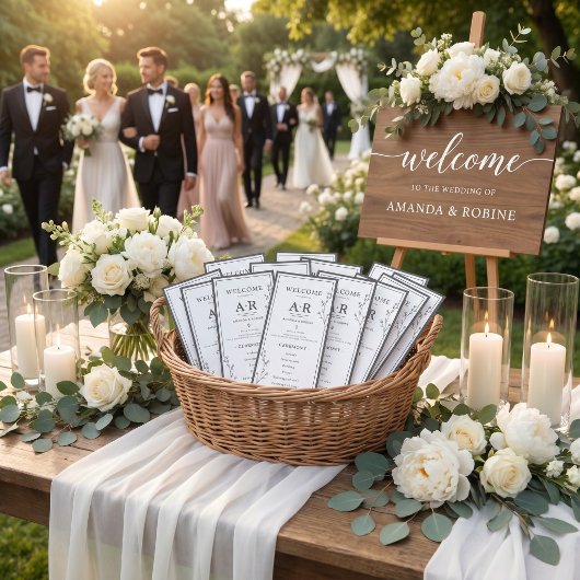 Programme Mariage Minimaliste Noir & Blanc