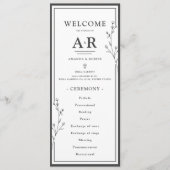 Programme Mariage Minimaliste Noir & Blanc (Devant)