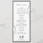 Programme Mariage Minimaliste Noir & Blanc (Dos)