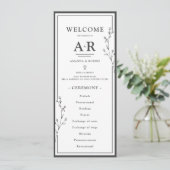 Programme Mariage Minimaliste Noir & Blanc (Debout devant)
