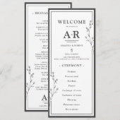 Programme Mariage Minimaliste Noir & Blanc (Devant / Derrière)