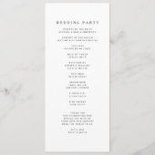 Programme Mariage Minimaliste Noir Et Blanc (Dos)