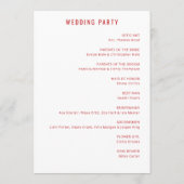 Programme Mariage Minimaliste Rouge Élégant (Dos)
