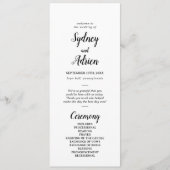 Programme Mariage minimaliste simple (Devant)