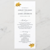 Programme Mariage minimum pour feuille d'or à script chic (Devant)