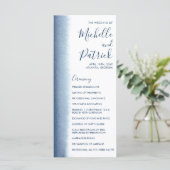 Programme Mariage Moderne Aquarelle Bleu Nuit (Debout devant)